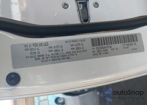 2019 Chrysler 300 Touring from USA, damaged, VIN 2C3CCAAG2KH727293